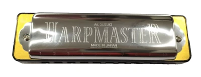 Suzuki Armonica a Bocca Diatonica Harpmaster C Do MR200 Ance Bronzo Custodia - Immagine 1 di 4