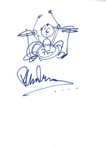 Boceto de batería autografiado firmado por Phil Collins Genesis banda REALMENTE - Imagen 1 de 1