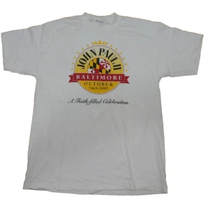 Vtg. Pope John Paul II Baltimore Maryland 1995 XL Souvenir T-shirt Made in USA - Picture 1 of 7