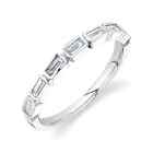 14K White Gold Baguette Diamond Wedding Band Ring Bezel 0.35 CTW Natural Womens