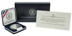 1992 White House Commemorative Silver Dollar US PROOF Coin w/ Box & COA - Picture 1 of 1