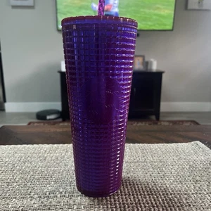 Starbucks été 2024 irisé magenta violet grille ventilation gobelet 24 oz neuf avec étiquette - Photo 1/4