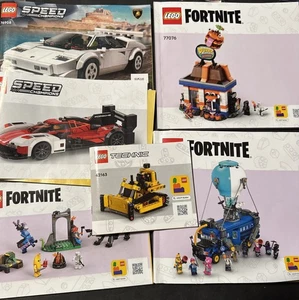 Lego Manual Lot Fortnite, Speed Champs Lamborghini, Porsche, Technic Dozer - Picture 1 of 6