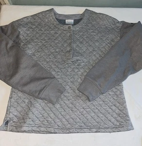 Columbia Damen Pullover Hart Mountain gesteppt Rundhalsausschnitt Oberteil meliert grau Medium - Bild 1 von 5