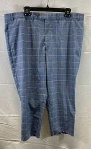 Ralph Lauren Men Blue Plaid Dress Pants Size 42W - Picture 1 of 4