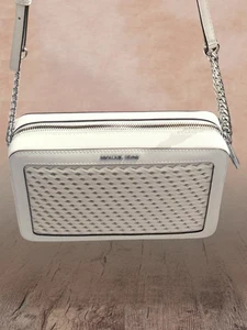 Michael Kors Jet Set Women Large Handbag Purse Messenger Crossbody Bag White MK - Picture 1 of 14