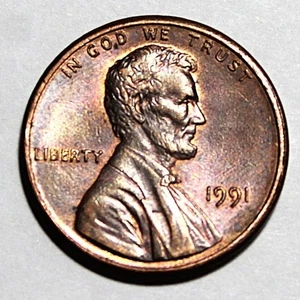 1998 Memorial Red Cent with Rainbow Toning with Errors Obv/Rev *See Discription. - Bild 1 von 3