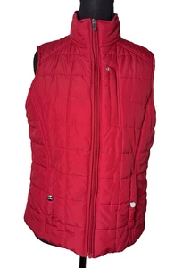 LRL Ralph Lauren rote gefütterte Weste Medium gesteppt Reißverschlusstaschen klassisch Outdoor - Bild 1 von 10