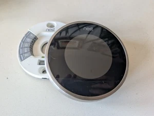 Google Nest 02A Programmable Learning Thermostat Black/Silver, 2nd Gen - Picture 1 of 2