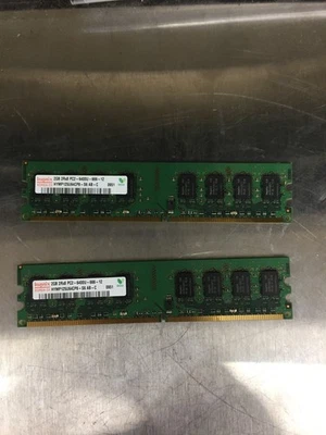 2x Hynix 2GB DDR2 PC2-6400U 800MHz Desktop RAM HYMP125U64CP8-S6 AB-C - Image 1 of 3