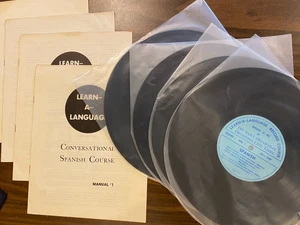 Learn-A-Language Spanish Set – 4 Shellac Records + 4 Manuals (OKLS 1–4, VG-EX) - Picture 1 of 21