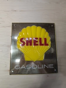 Vintage Shell Oil Embossed 12" X 11" Hard Plastic Gasoline Pump Sign Rare - Picture 1 of 13