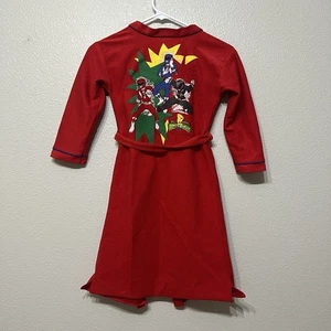 Vintage Power Rangers Red Ranger Blue Ranger Kids Robe Size 7 - Picture 1 of 6