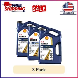 3 Pack, Shell Rotella T6 Full Synthetic 10W-30 Diesel Engine Oil, 1 Gallon - Picture 1 of 10