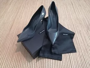 Original Dolce&Gabbana Pumps/HighHeels/Stilettos Grau Lack-Leder spitz Gr.41 NEU - Bild 1 von 11