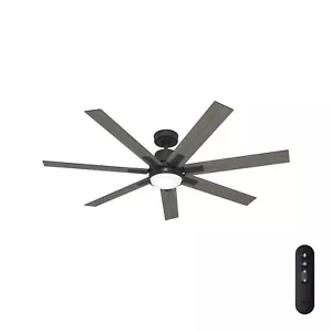 Hunter Fan 60 in Casual Matte Black Indoor Ceiling Fan with Light Kit and Remote - Picture 1 of 10