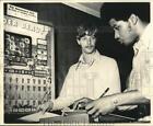 1972 Press Photo Two Men with Pinball Machine - noc25021