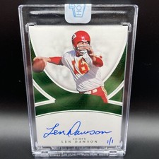 2022 Panini Honors 2018 Emerald Flawless Penmanship Len Dawson AUTO 1/1 #FP-LD