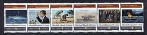36448). MARSHALL ISLANDS 1985 MNH** Freedom & Liberty Strip - Picture 1 of 1