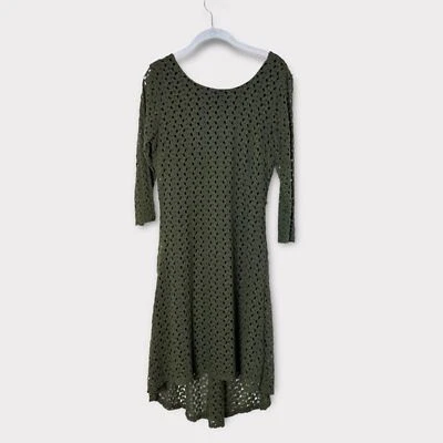 Vestido de outono verde crochê Cynthia Rowley - Imagem 1 de 4