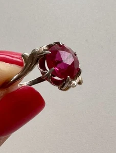 USSR Vintage Soviet Silver Ring 875 Romantic Floral Design big size, jewelry - Zdjęcie 1 z 8