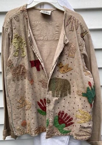Woman’s Over Jacket W/ Embroidered Appliqués Great W/ A Skirt Studio Brand Sz M - Picture 1 of 7