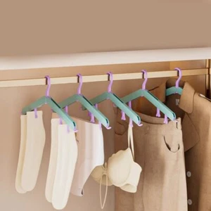 6Pcs Foldable Clothes Hangers Plastic Clip Portable Lightweight Household - Picture 1 of 15