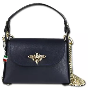 Florence Umhängetasche Biene Damen Handtasche Echtleder dunkelblau OTF817B - Bild 1 von 6