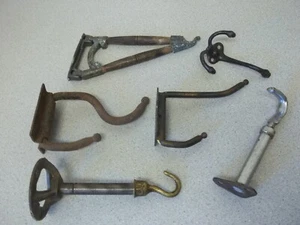 Vintage Antique wall hooks 6 total including swivel base - Picture 1 of 12