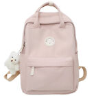 Teens Casual Backpack Large Capacity with Plush Pendant School Backpack Solid