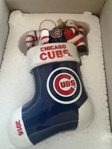 2016 Chicago cubs Christmas ornament, Stocking, Danbury Mint, NIB - Picture 1 of 3