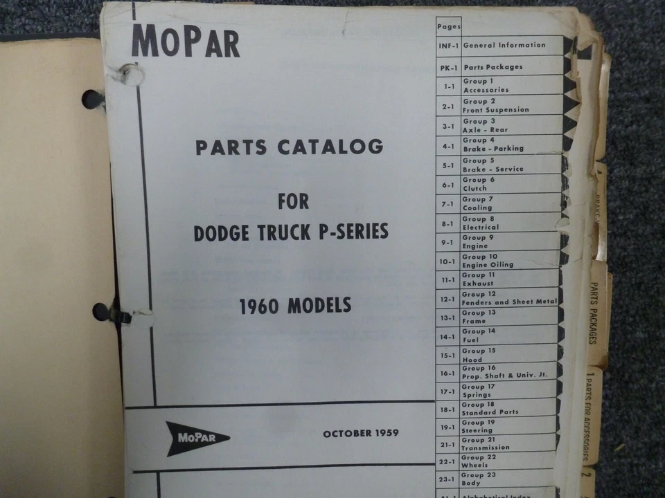 Dodge W300 1960 serie P camioneta Power Wagon manual catálogo de piezas Foto 1 de 1