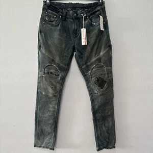 Rock Revival Jeans Tiverton Biker Distressed Denim Grau Jeans Herren Gr. 34 - Bild 1 von 16