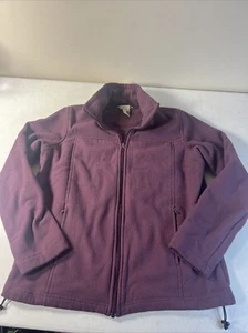 Natural Reflections Plum Fleece Full Zip Jacket Size Medium Zip Pockets - Picture 1 of 9