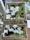 Rare Vintage Peggy Karr Signed Orchid Trays Set Of Two