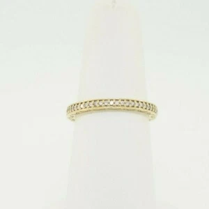 Pandora 14k Yellow Gold Eternity Diamond Size Euro 54 US 7 Band Ring 150163D - Picture 1 of 8