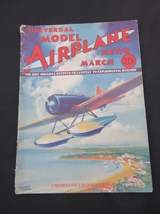1934 MARCH UNIVERSAL MODEL AIRPLANE NEWS MAGAZINE Lindbergh's Plane - Imagen 1 de 3