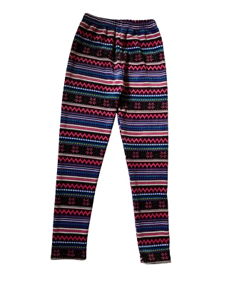 Girl’s Sweatpants for 10-12 years old Size Y22 Black, Pink, Blue Stripes Fleece - Image 1 of 4
