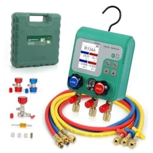 HVAC Gauges 92 Refrigerant Digital Manifold Gauge Set HVAC Dual Pressure Test - Picture 1 of 7