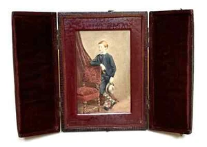 Jabez HUGUES Portrait de la noblesse anglaise Union Case c.1860 photo peinte - Picture 1 of 9