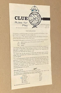 Clue Brettspiel NUR ANLEITUNG von 1949 1950 Version - Bild 1 von 5