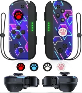 2er-Set Nintendo Switch Controller mit Armband Neon Blitze Switch Gamepad Turbo - Bild 1 von 9