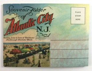 Carpeta de recuerdo vintage Atlantic City NJ Jersey Supply Company Curt Teich - Imagen 1 de 10