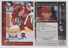 2001-02 ITG Be A Player Memorabilia Ruby Spring Expo /10 Chris Chelios #124 HOF
