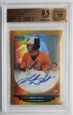 2013 Bowman Chrome Gold Refractor Josh Hart Autograph RC 48/50 BGS 9.5 w/10 Auto - Image 1 of 2
