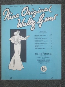 Neun Original Waltz Gems Klavier VINTAGE NOTEN 1927 Banks Music House Leeds - Bild 1 von 4