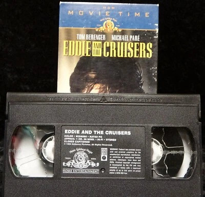 EDDIE AND THE CRUISERS 📼VHS  Tom Berrnger, Michael Pare Ellen Barkin Rock Music - Image 1 of 3