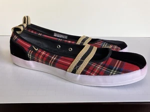 Nike Mary Jane Flats Black And Plaid Sz 7.5 - Picture 1 of 11