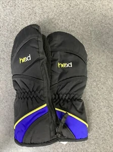 Head Black w/ Blue & Yellow Kids Snow Mittens Size Small M32B - Picture 1 of 2