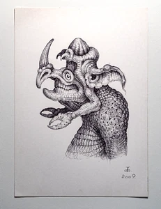 Alien character pen drawing concept art "Degrith" - Picture 1 of 7